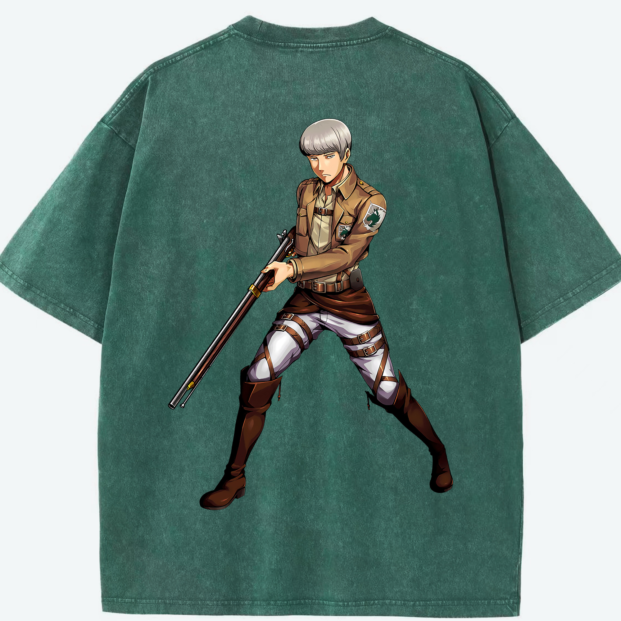 （画像用） 進撃の巨人 Attack on Titan 綿100% ヴィンテージ風 半袖Tシャツ（背面プリント）